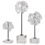 Uttermost - Uttermost 17835 Neuron, 16.75" Glass Sculpture, 3-Piece Set, Brushed Nickel - This Contemporary Trio Features Unique Clear GlassNeuron 16.75 Inch Gl Polished Nickel Clea *UL Approved: YES Energy Star Qualified: n/a ADA Certified: n/a  *Number of Lights:   *Bulb Included:No *Bulb Type:No *Finish Type:Polished Nickel