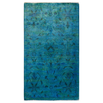 Fine Vibrance, One-of-a-Kind Hand-Knotted Area Rug Blue, 3' 0" x 5' 5"