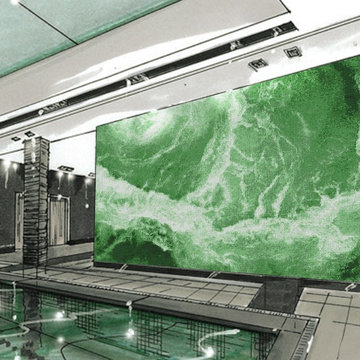 Stormy Waterws Green | Glass Mosaic | PIXL Mist Collection