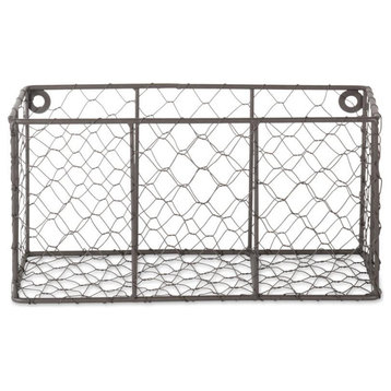 DII Modern Metal S/M Wall Mount Chicken Wire Basket in Bronze (Set of 2)