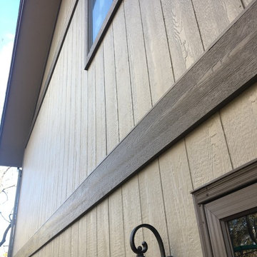 LP Smartside 4x8 sheets, Anderson 400 series Casement windows and trim