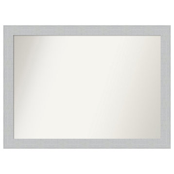 Shiplap White Non-Beveled Wood Bathroom Mirror 42.25x31.25"