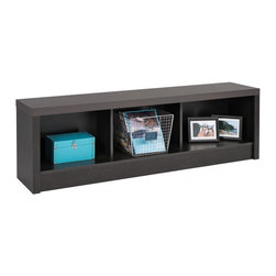 Prepac District Storage Bench in Washed Black - Accent And Storage Benches