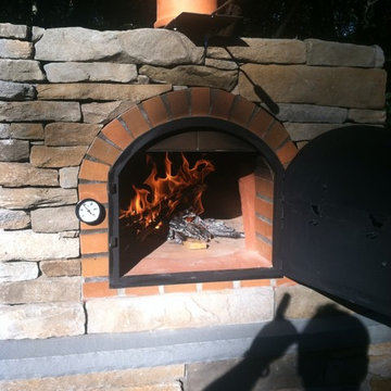 Built in wood fired pizza oven