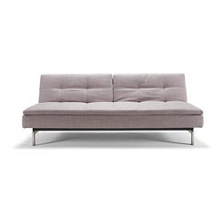 "Innovation USA" Dublexo Deluxe Begum Light Gray Sofa Bed with Chrome Legs - Sofas