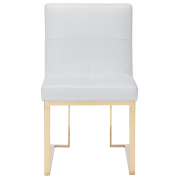 Bona Chair, Set Of 2, White/Gold