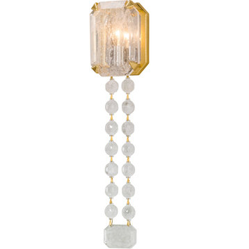 Alibi Wall Sconce, Gold Leaf Finish with Venetian Glass Shade