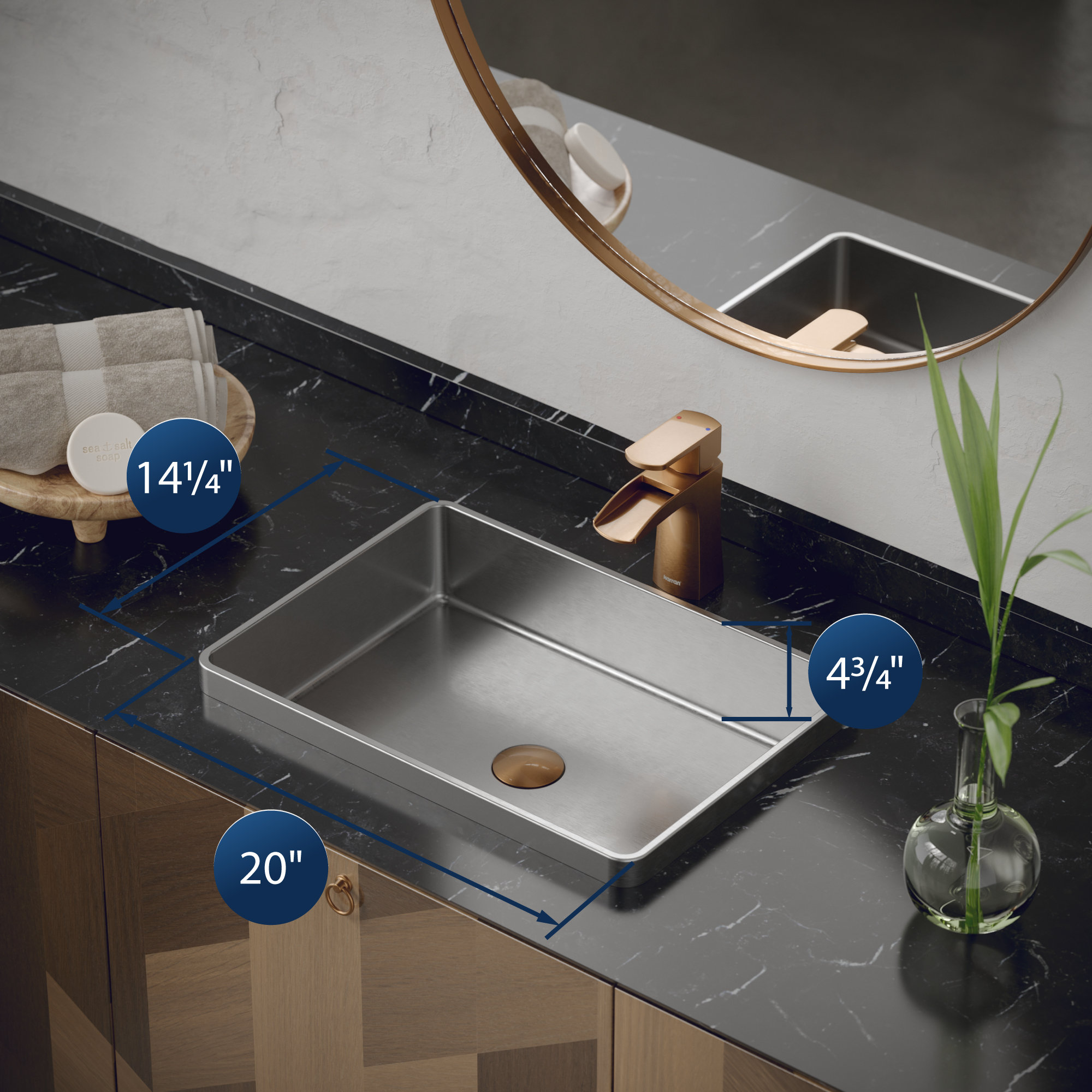 Karran Cinox Stainless Steel Rectangular Drop In Sink, Stainless Steel