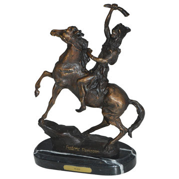 Scalp By Remington Bronze Statue -  Size: 3"L x 7"W x 10"H.