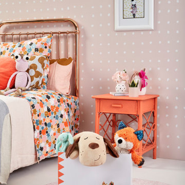 Pink Polkadot Girl's Bedroom