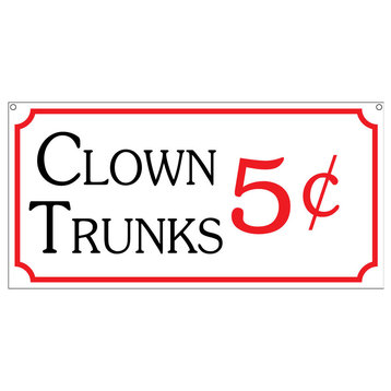 Clown Trucks 5C, Aluminum Circus Man Cave Bar Cosplay Sign, 6"x12"