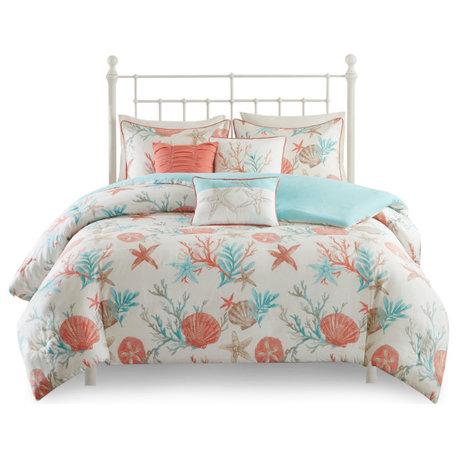 Madison Park Sateen Printed 6-Piece Duvet Set, King/California King