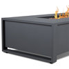 Real Flame Keenan 52" x 26" Aluminum Propane Fire Table in Gray