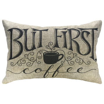But First, Coffee Linen Pillow