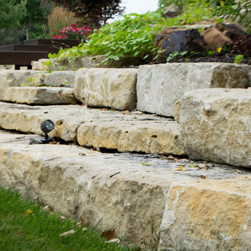 Modern Hillside Entry and Sculpture Garden
