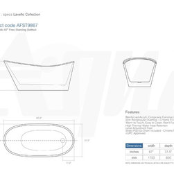 SPEC Aqua LAVELLO 67" Free Standing Bathtub - Bathtubs