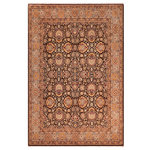 Bareens Designer Rugs - Turkish Knotted Istanbul Katrina Brown/Gray Wool Rug 8'2'' x 10'5'' - Designed with a mesmerizing intricate traditional motif this glorious hand knotted rug is a masterpiece that will fill any space with sophistication and grace. An exhilarating color pallet with an elaborate design, this masterpiece features luxurious hand spun wool with all vegetable dyes to add comfort and style to your decor. The design, color and beautiful chromatic composition with a sheen in traditional and transitional designs, exude beauty, elegance and quality make this rug a masterpiece of its own.