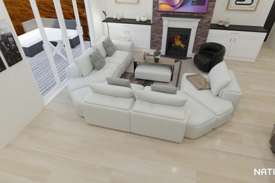 Inspiration for a contemporary living room remodel in Denver