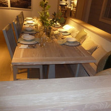 Bench seating with storage.