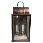 Hutton Metalcrafts, Inc. - Solid Copper Wall Lantern "Medium 1860" Made in the USA - Front door, back or garage door, any place you need a beautiful light. Indoor too.