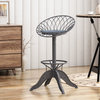 Angelo Industrial Adjustable Height Swivel Iron Bar Stool with Firwood Seat