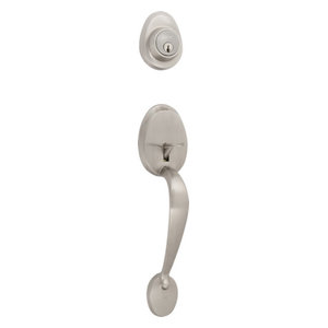 Cosmas 300 Series Satin Nickel Entry Door Handleset with 50 Series Lever