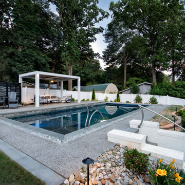 Residential Pool with Sun Shelf and Automatic Cover in Greensboro, NC