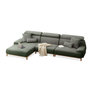 Grass Moss Green 4-Person Corner Sofa With Right Chaise Seat 139x72.8x33.9