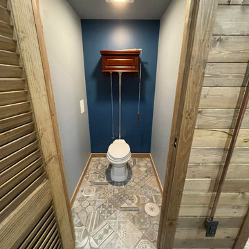 Rustic Half Bath with Decorative Tile Floor | Lake Wales, FL
