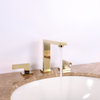 Square Bathroom Faucet, 8" Spread, Satin Brass