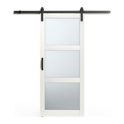 Masonite 3 Equal Lite Frosted Glass Barn Door Kit - Interior Doors