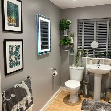 Bathroom Makeover - Plants and Floating Shelves Feature