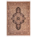 Bareens Designer Rugs - Chugtai Pak Persian Tyesha Black/Gray Wool Rug 8'2'' x 10'2'' - Designed with mesmerizing intricacy and gorgeous color palette, this hand-knotted masterpiece demonstrates the beauty and electrifying thrill of Pak Persian art. These meticulously hand-knotted Pak-Persian rug is made with pure wool and features breathtaking traditional, transitional, and tribal designs in bold luxurious color pallets. Known for their intricate designs these rugs are a reproduction of Persian rugs, made in Pakistan with unique Mughal designs. Made by master weavers using the same Persian texture, design and dying technique, we wanted to produce the most significant manifestation of Persian art, life, and culture. This rug is most famous for its exceptional quality, incredible designs, patterns, and vibrant rich color. Pak-Persian rugs made with Persian weave with high knot counts, which enables the high intricacy and detail found in the patterns are also referred to as "State of art", each color adds a rich beautiful detail in the artwork of this rug. The design, color, and beautiful chromatic composition with a vibrant sheen with intricate designs, exude beauty, elegance, and quality make this rug a masterpiece of its own.