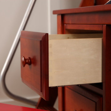 Espresso Loft Bed with Slide and Desk