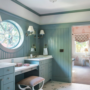 75 Beautiful Traditional Bathroom With Turquoise Cabinets Pictures