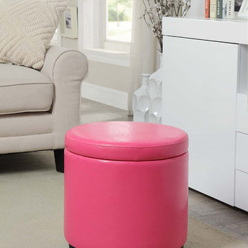 Designs4Comfort Round Accent Storage Ottoman