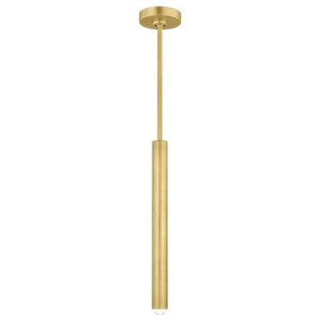 Ebell Small Pendant, 1-Light, LED, Natural Brass, 16.6"H