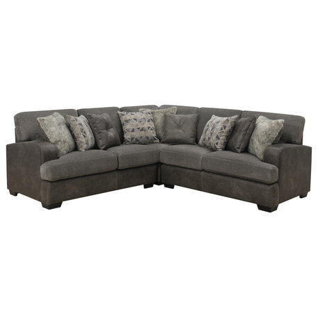 Melissa Sectional, Gray Herringbone