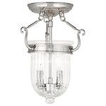 Livex Lighting - Coventry Ceiling Mount, Polished Nickel - Light up that dark hallway of your home or hang this melon ball semi flush mount in your foyer to achieve a warm, welcoming look. The ribbing on the glass portion of this semi flush give it the classic melon ball shape. The polished nickel finish also add to this semi flush mounts endearing charm.