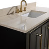 Avanity Mason 48 in. Vanity in Black with Gold Trim and Crema Marfil Marble Top