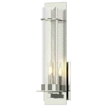 New Town 17.8" Interior Wall Sconce, Sterling, Seeded Glass