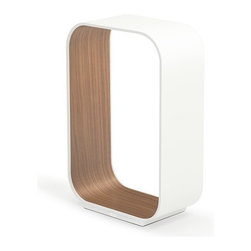 Pablo Designs Small White Walnut Contour Table Lamp - Table Lamps
