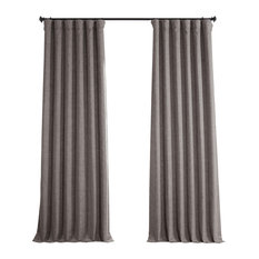 Faux Linen Single Panel Blackout Curtain, Mink, 50W x 108L