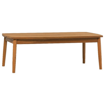 Modern Outdoor Spindle Style Solid Wood Coffee Table - Brown