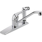 Delta - Delta 134/100/300/400 Series 1-Handle Kitchen Faucet with Integral Spray, Chrome - You can install with confidence, knowing that Delta faucets are backed by our Lifetime Limited Warranty.