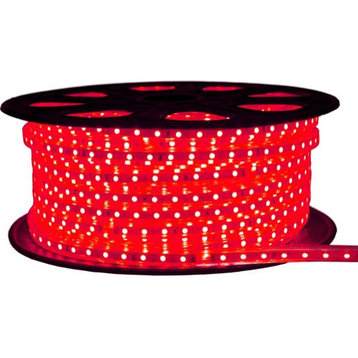 Brilliant 120 Volt SMD-5050 LED Strip Light, 148', Red