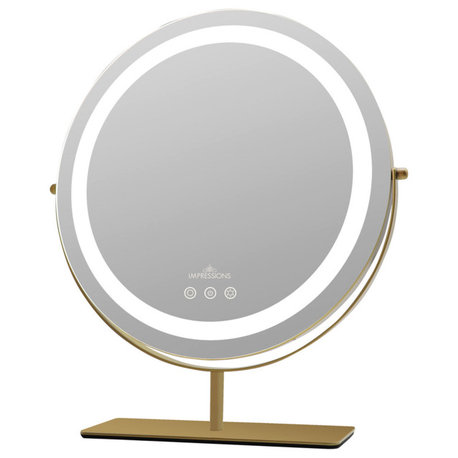 Aura Tri Tone LED Makeup Mirror, Gold