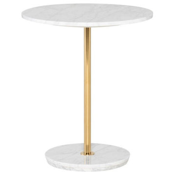 Nila White Marble Side Table