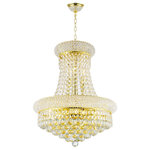 Crystal Lighting Palace - French Empire 8-Light Gold Finish Clear Crystal Chandelier - This stunning 8-light Crystal Chandelier only uses the best quality material and workmanship ensuring a beautiful heirloom quality piece. Featuring a radiant Gold finish and finely cut premium grade crystals with a lead content of 30%, this elegant chandelier will give any room sparkle and glamour.