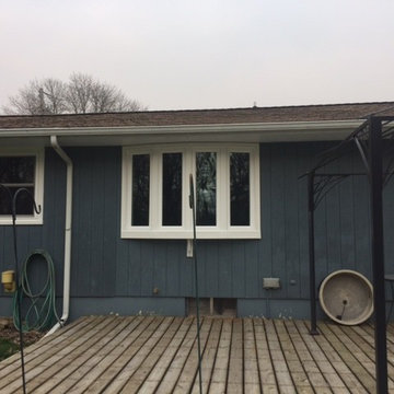 EcoSmart Bow Window, 4-lite casement and double hung windows installed!